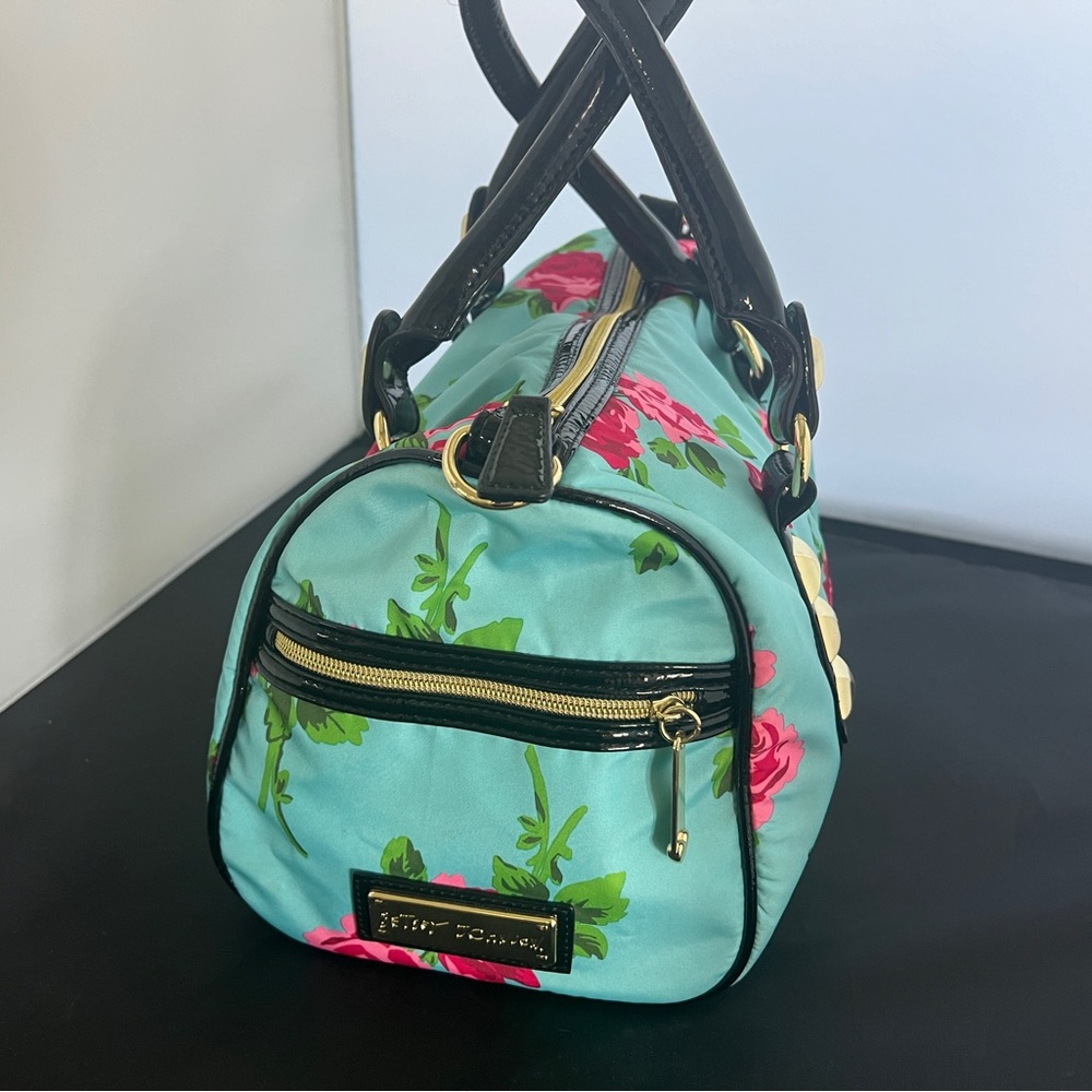 Betsy Johnson Handbag - Blue, Black And Floral - Picture 3 of 10
